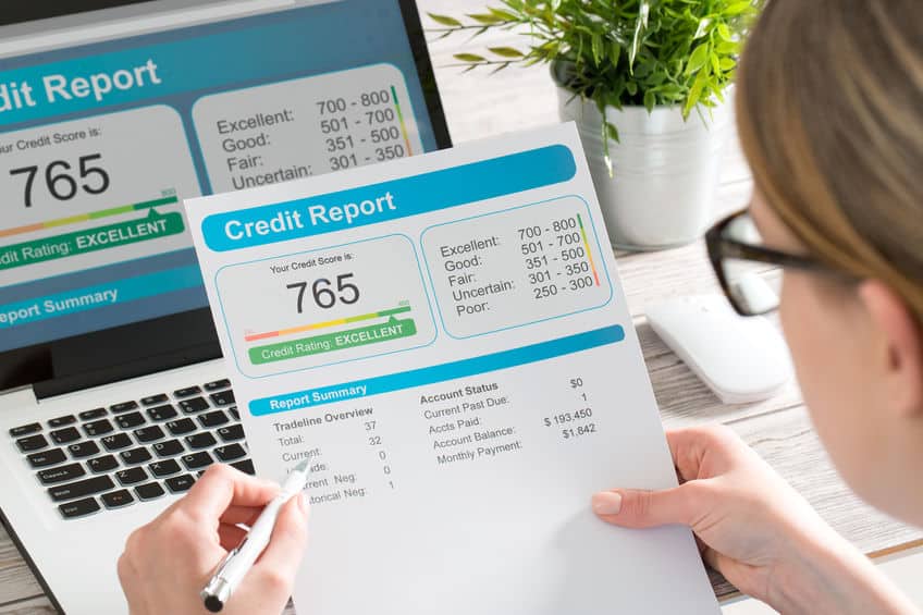 credit report with credit score