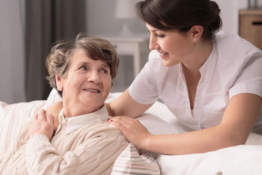 caregiver with older lady