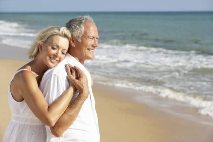 older couple at the beach